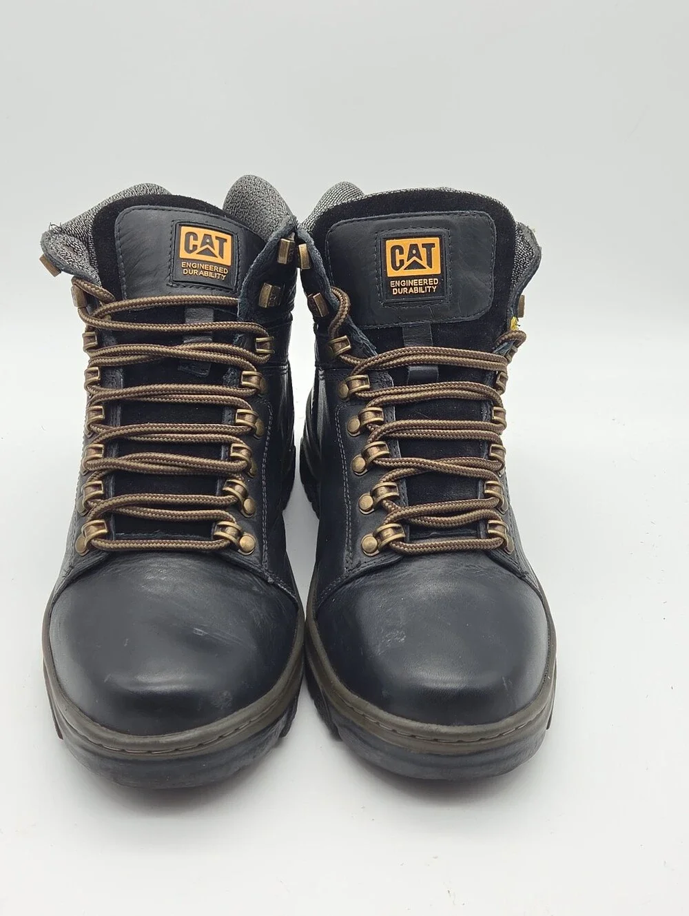 Caterpillar Y2K Lace Up Black Leather Boots Size‎ Men's 8.5 Wide